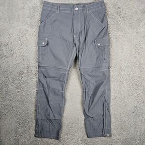Kuhl Renegade Convertible Stealth Pants Men's 36x30 Black Hiking Outdoor Holes